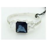 Princess Cut Sapphire Solitaire Ring