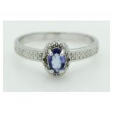 Genuine Tanzanite & Diamond Accent Ring