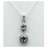 Genuine Tanzanite & Diamond Accent Pendant