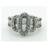 Stunning 2.85 ct White Topaz Baguette Ring