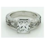 Princess Cut 2.50 ct White Topaz Solitaire Ring