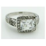 Emerald Cut 3.00 ct White Topaz Designer Ring