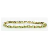 14Kt Gold & Peridot Tennis Bracelet