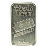 Coors Light "Silver Bullet" 1 Oz. Silver Bar