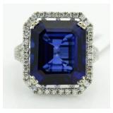 14kt Gold 15.99 ct Sapphire & Diamond Ring