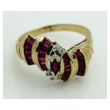 14kt Gold Genuine Ruby & Diamond Ring