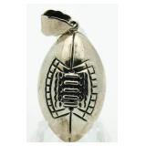 Sterling Silver XL Football Pendant Charm