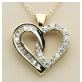 14kt Gold Briliant 2.00 ct Diamond Heart Pendant