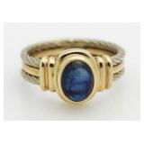 14kt Gold Cabechon Sapphire Estate Ring