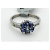 18kt Gold Genuine Tanzanite & Diamond Ring