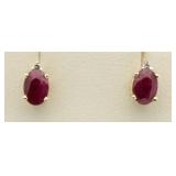 14Kt Gold Ruby & Diamond Earrings