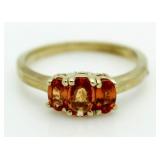 14ktk Gold Citrine Past Present Future Ring