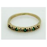 14kt Gold Genuine Emerald & Diamond Childs Ring