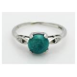 14kt Gold Turquoise & Diamond Ring