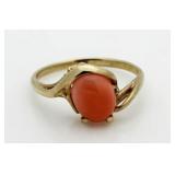 14kt Gold Cabechon Pink Quartz Dinner Ring