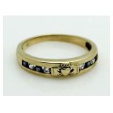 14kt Gold Genuine Sapphire & Diamond Ring