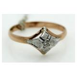 14kt Rose Gold Antique Diamond Ring