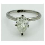 14kt Gold Pear Cut 2.00 ct Diamond Solitaire Ring