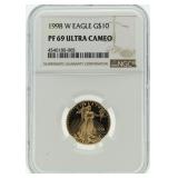 1998-W PF69 $10 Gold American Eagle Ultra Cameo