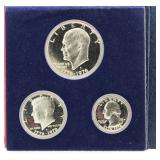 1976 Bicentennial 3 pc Silver Proof Set