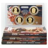 (3) 2007, 08 & 09 Presidential Dollar Proofs