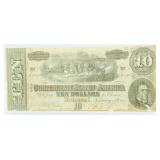 1864 Confederate States $10 Bank Note