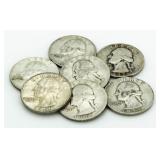 (7) Washington Silver Quarters