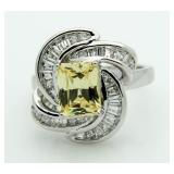 Emerald Cut 2.75 ct Canary Yellow Designer Ring