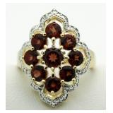 Stunning 4.20 ct Garnet & Diamond Accent Ring