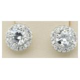 Brilliant 2.00 ct White Topaz Solitaire Earrings