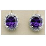 Oval 5.50 ct Amethyst Designer Earrings