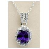 Oval 4.00 ct Amethyst Designer Pendant