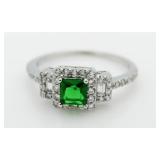 Princess Cut Emerald Dinner Ring