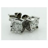 10kt Gold 1/2 ct Diamond Solitaire Earrings