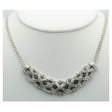 Genuine 1.00 ct Black & White Diamond Necklace