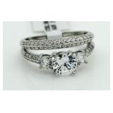 Brilliant 2.00 ct White Topaz Bridal Set