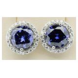 Round 5.00 ct Tanzanite Designer Earrings