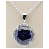 Round 4.00 ct Tanzanite Solitaire Pendant