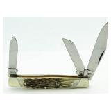 Hen & Rooster Stag Handle Stockman Knife