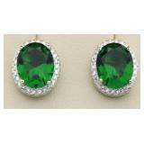 Oval 4.80 ct Emerald Designer Earrings