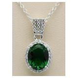 Oval 3.25 ct Emerald Designer Pendant