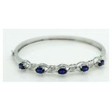 Beautiful 4.00 ct Sapphire & Diamond Cuff Bracelet