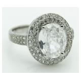 Oval 3.50 ct White Topaz Designer Ring