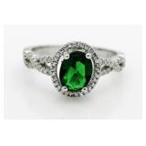 Oval 2.25 ct Emerald Infnity Ring