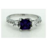 Princess Cut Amethyst Dinner Ring