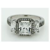 Princess Cut 2.50 ct White Topaz Designer Ring