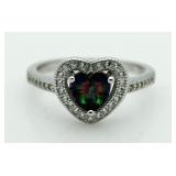 Mystic Topaz Heart Solitaire Ring