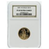 2001 Proof 69 Ultra Cameo $10 Gold American Eagle