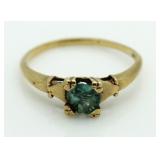 14kt Gold Antique Aquamarine Solitaire Ring