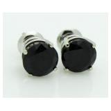 14kt Gold 4.00 ct Onyx Solitaire Earrings